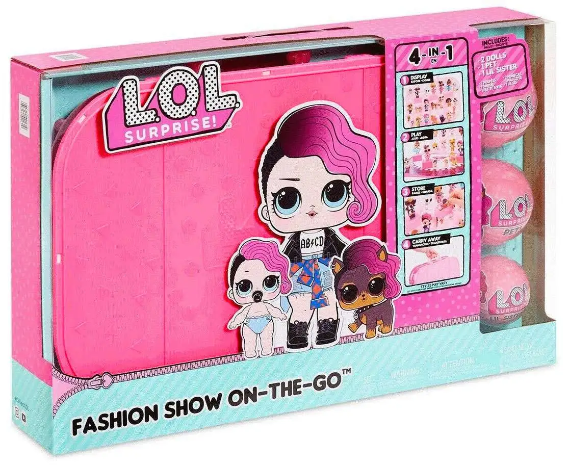LOL Surprise Fashion Show On The Go BRIGHT Pink Exclusive Playset