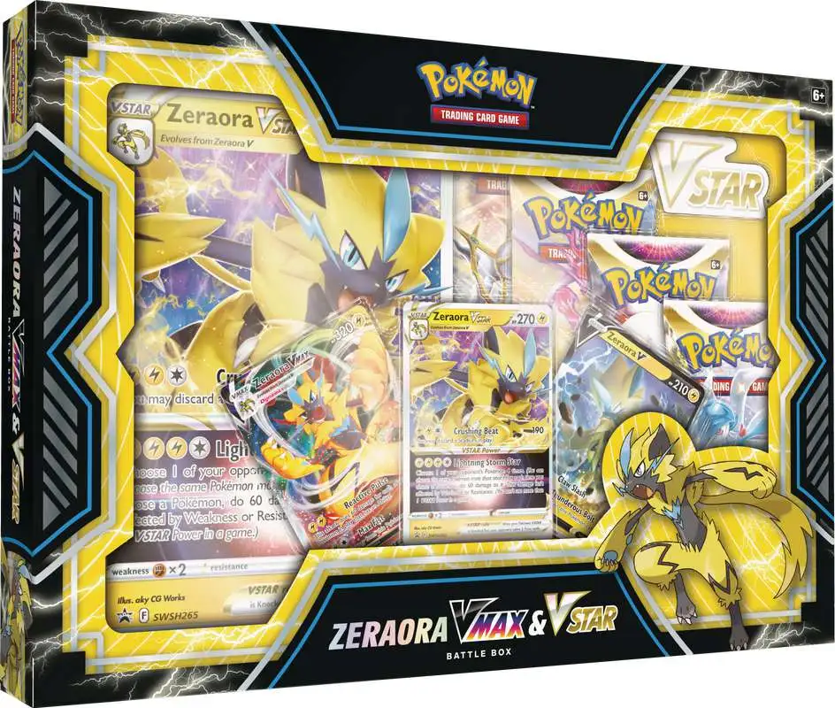 Pokemon Sword Shield Zeraora VMAX VSTAR Battle Box 4 Booster Packs