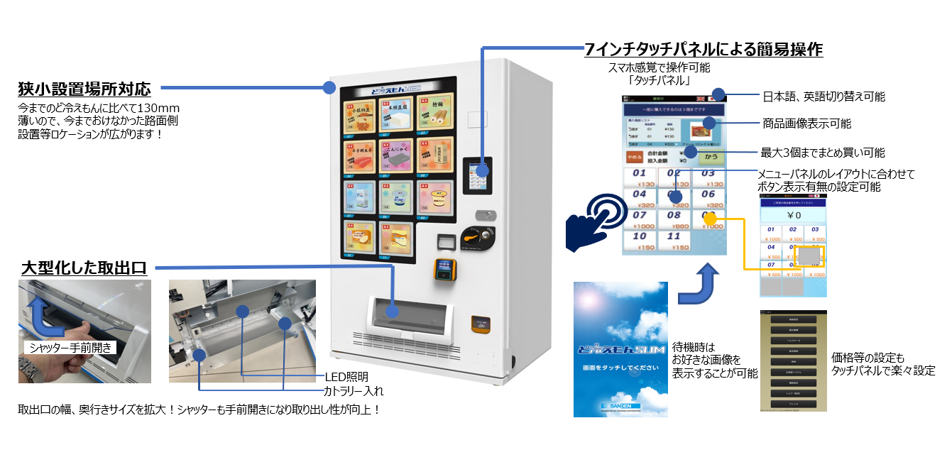 マルチストック式冷凍自動販売機「ど冷えもん」の通販ならテンポス