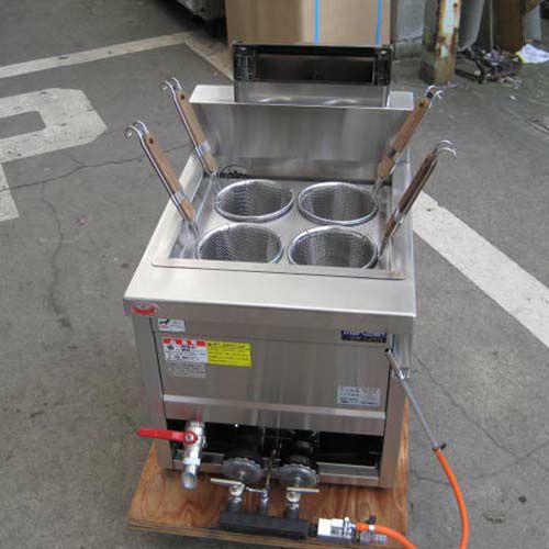 業界最長1年保証】【中古】ガスゆで麺機 4テボ マルゼン MRK-045TB 幅