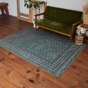 ヴィンテージ風ラグ TOCORU Series ブハラ ループ グリーン– ラグと