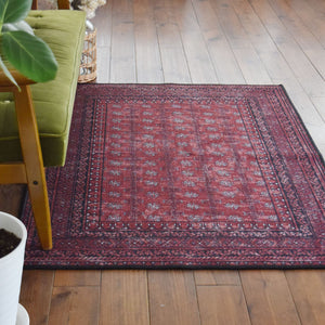 ヴィンテージ風ラグ TOCORU Series AFGHUN ループ レッド– ラグと