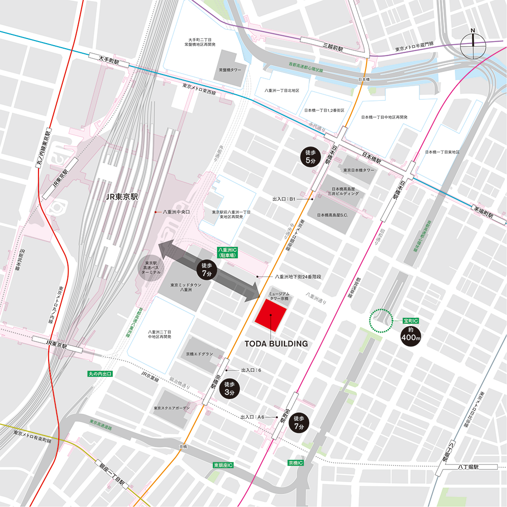 アクセス｜TODA HALL & CONFERENCE TOKYO（東京駅・京橋駅徒歩圏内）