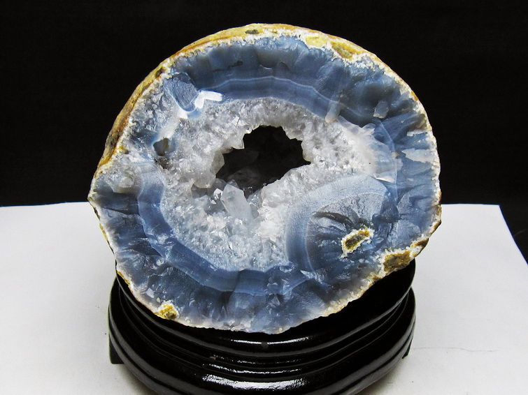 1.7Kg アゲート ジオード 原石 置物 台座付属 瑪瑙 メノウ 晶洞 一点物