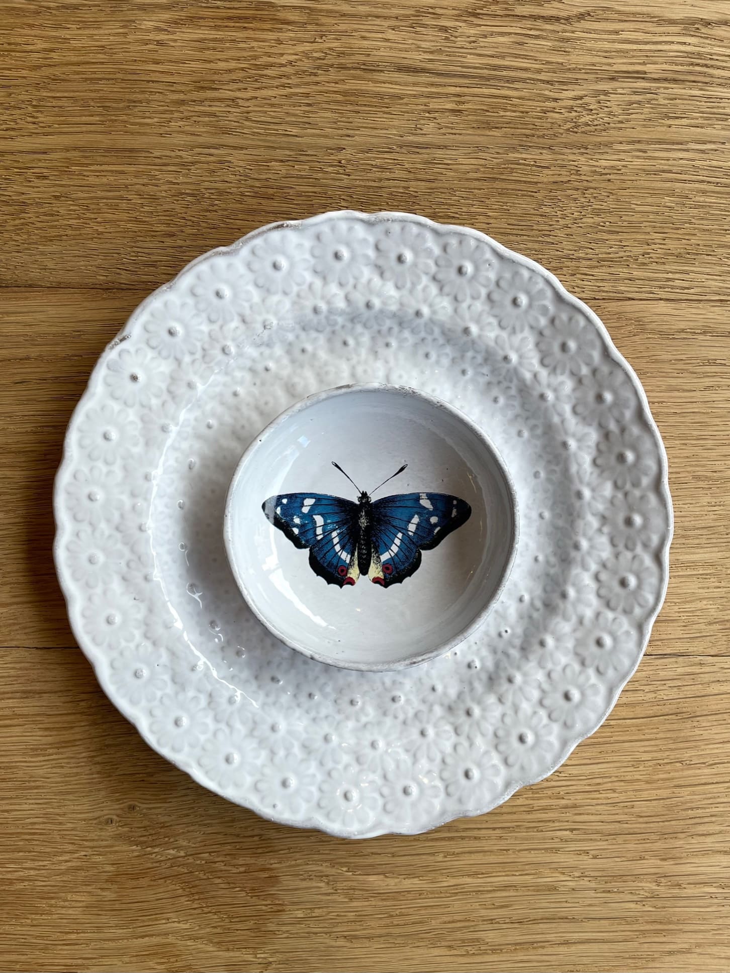 John Derian 青い蝶のディッシュ 9.2cm - 陶夢