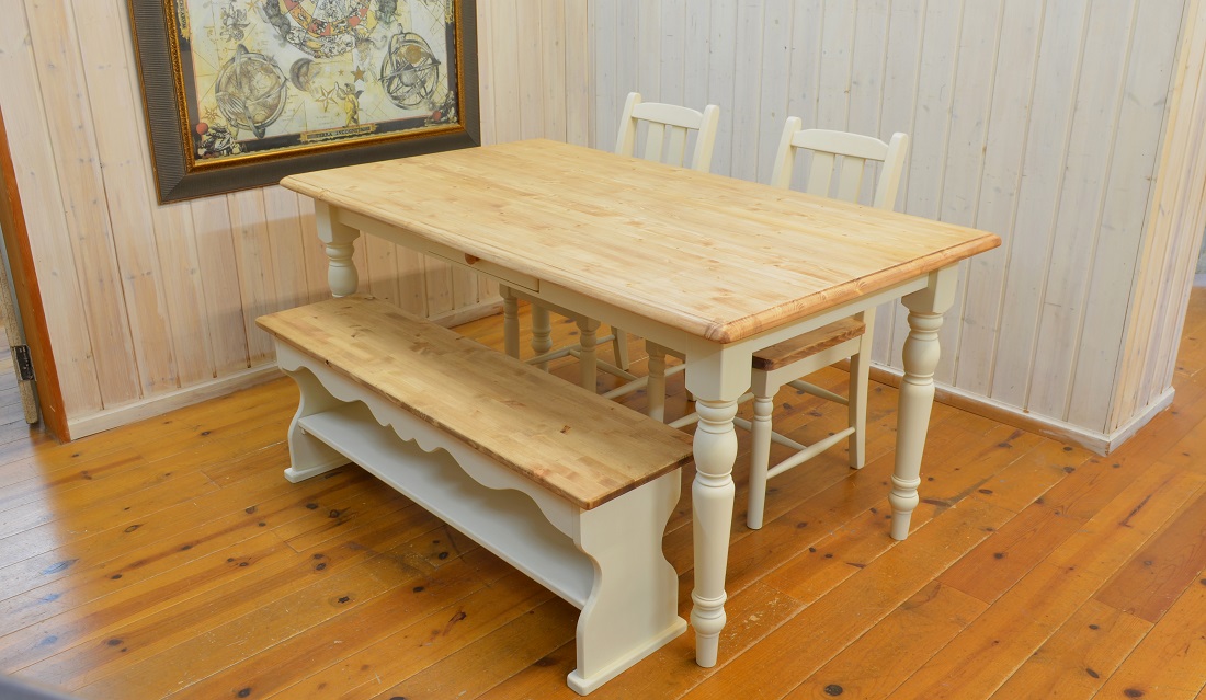 カントリーテーブル白ツートン*sold – 嶝野家具