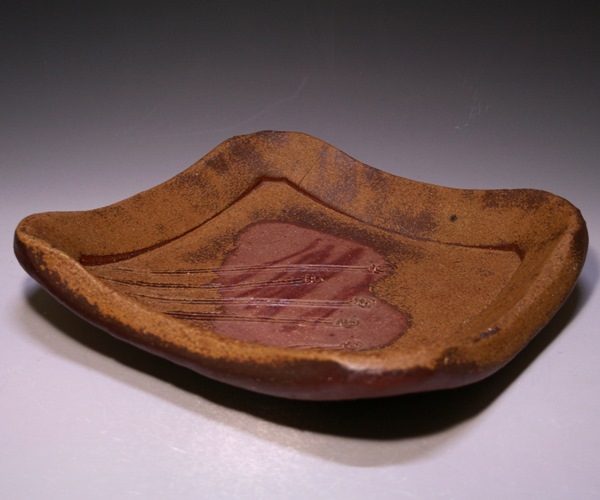 藤原 雄 作 「備前四方皿」 ～備前焼専門卸小売店 川口陶楽苑～