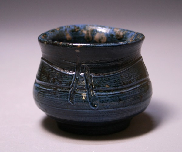 松井與之 作 「備前藍彩酒呑」 ～備前焼専門卸小売店 川口陶楽苑～