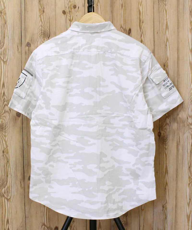 AVIREX アヴィレックス 半袖 ファティーグ カーキシャツ コットン