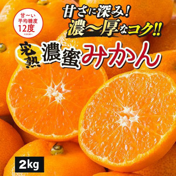 完熟濃蜜みかん 約2kg（12～35玉／大小混合） - とっぺん市場