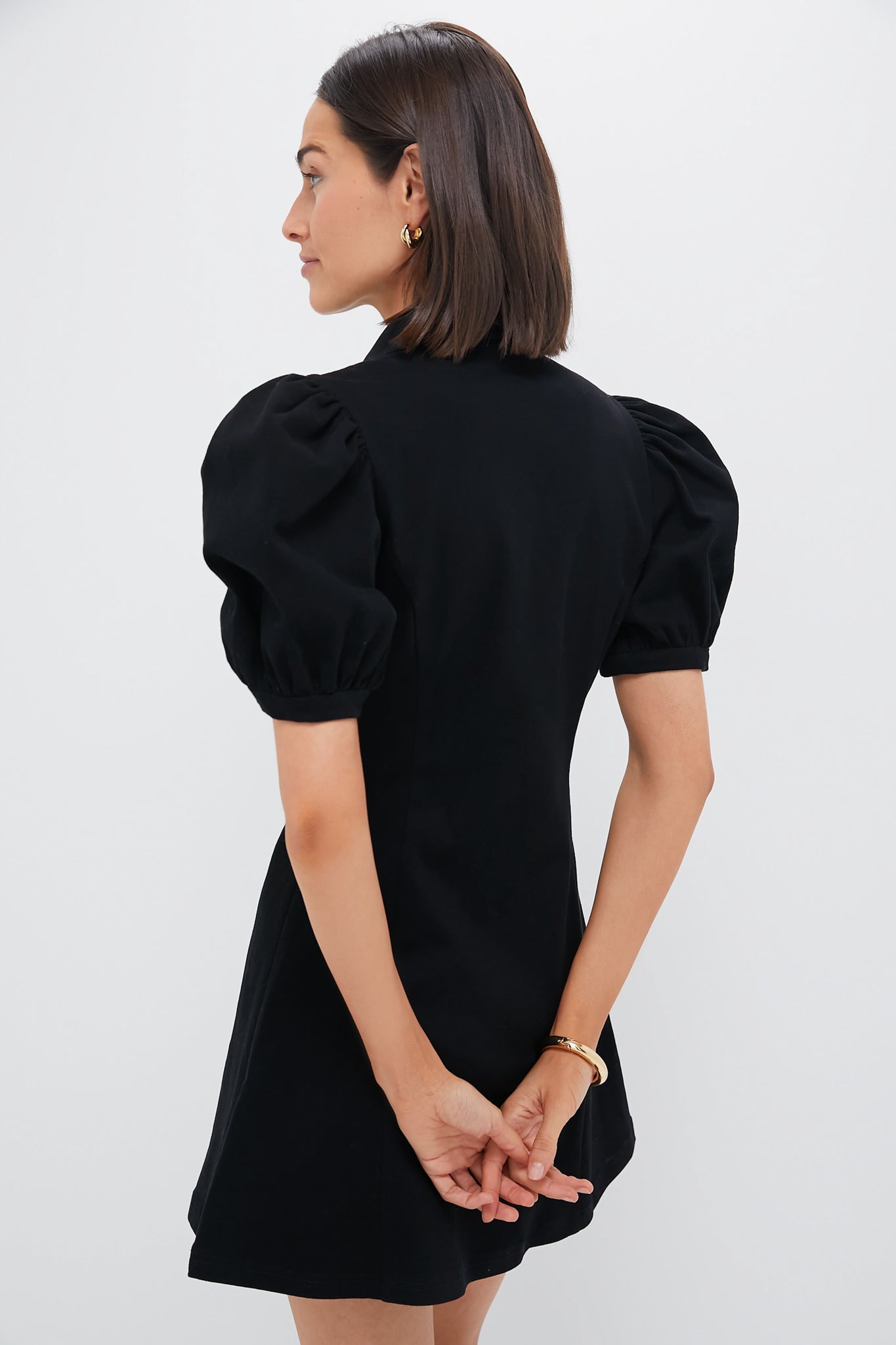 Black Front Zip Denim Mini Dress | Hyacinth House