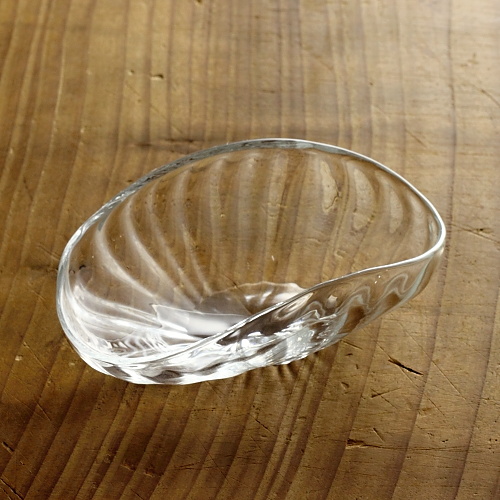 g4053 楕円モールガラス鉢 中(西山芳浩) | t's kitchen