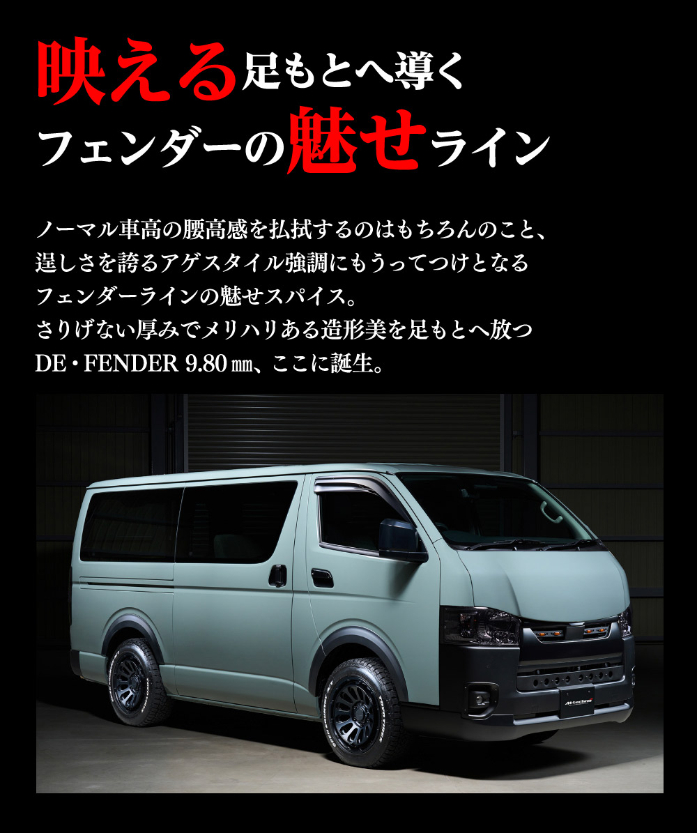 楽天市場】200系ハイエース オーバーフェンダー【9.80mm幅】 M-techno