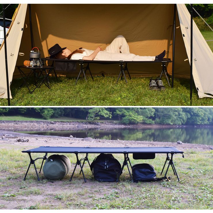 楽天市場】【期間限定☆特価】組立簡単レバー式 アウトドアコット 2Way