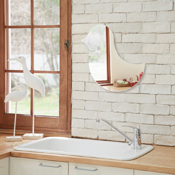 楽天市場】鏡 壁掛け おしゃれ かわいい 鳥 小鳥 貼る トイレ 子供部屋