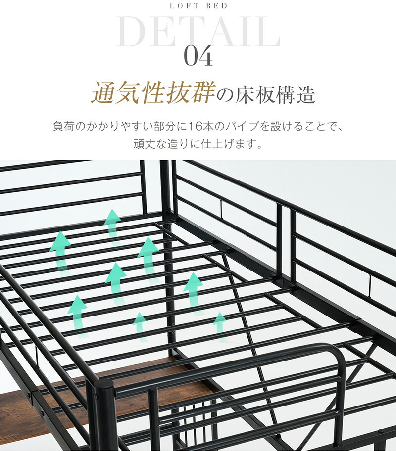 楽天市場】【スーパーセール限定10%OFF価格】ロフトベッド パイプ