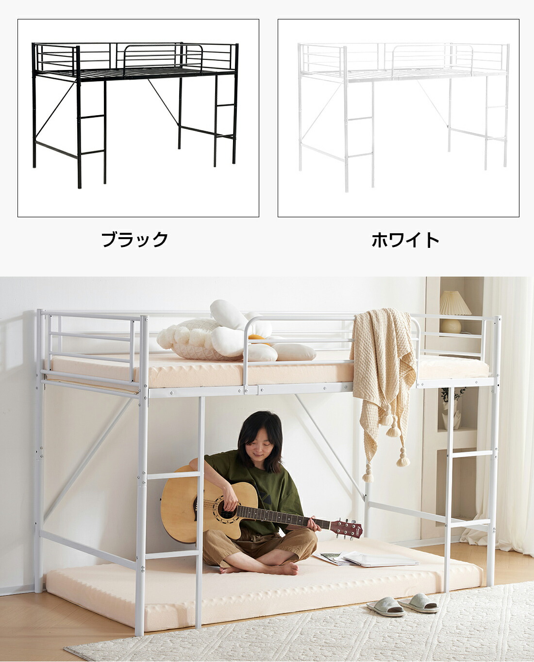 楽天市場】【本日限定☆全品P5倍!】ロフトベッド ロータイプ パイプ