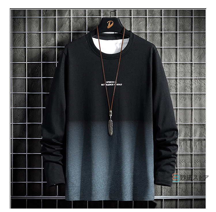 楽天市場】グラデーション Tシャツ メンズ 長袖 ティーシャツ ロングT