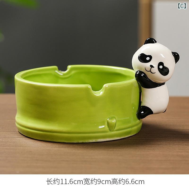 楽天市場】灰皿 かわいい パンダ 陶磁器製 灰飛散防止 卓上 置き物