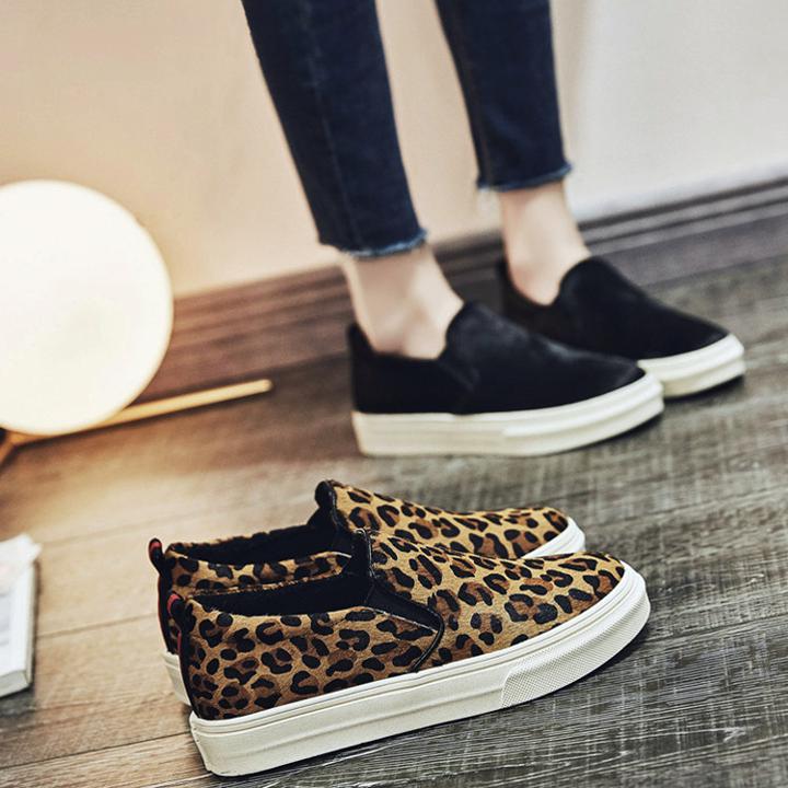 楽天市場】ヒョウ柄 スニーカー ローヒール スリッポン レディース