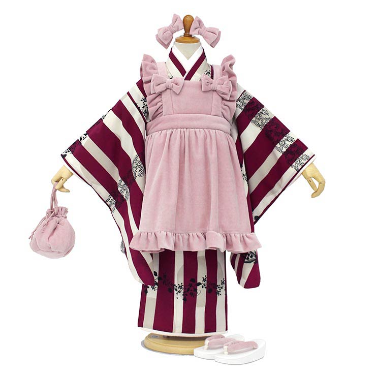 楽天市場】【レンタル】七五三 3歳 女の子 被布 エプロン 着物