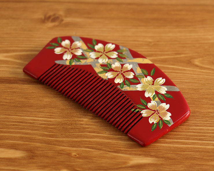 楽天市場】「花しおり」髪飾り（櫛・コーム）- 桜櫛（朱赤/5843-1