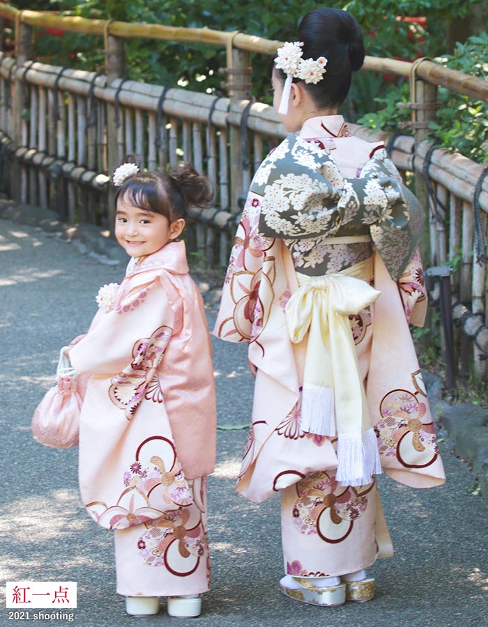 楽天市場】正絹 七五三 7歳 着物セット 女の子 橘梅 薄桃 ピンク SP33