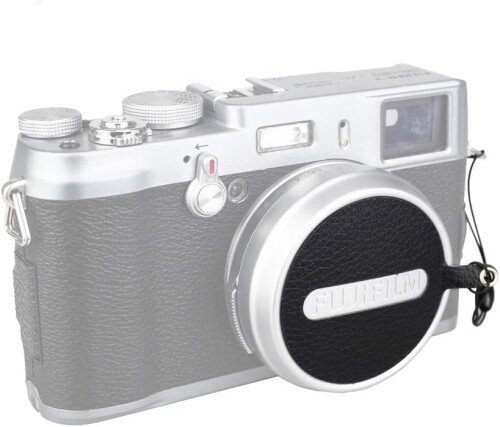 楽天市場】JJC レンズキャップ レザーステッカー ストラップ付き