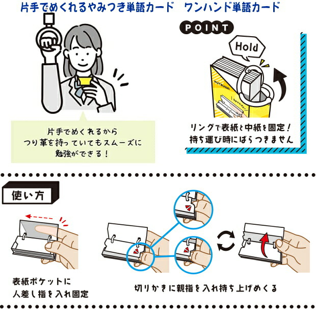 楽天市場】ワンハンド単語カード 大 SC233 単語帳 クツワ 暗記 片手で