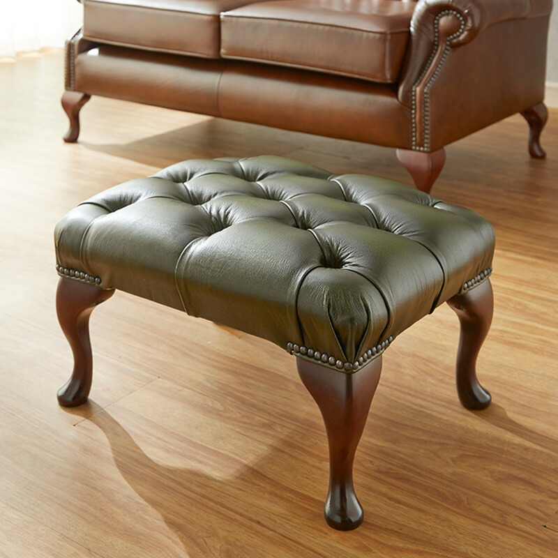 楽天市場】スツール Queen Anne チェスターフィールド アンティーク