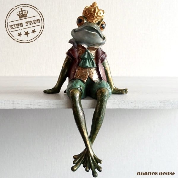 楽天市場】王様カエル 置物 オブジェ 蛙 クラウン 王冠 キング