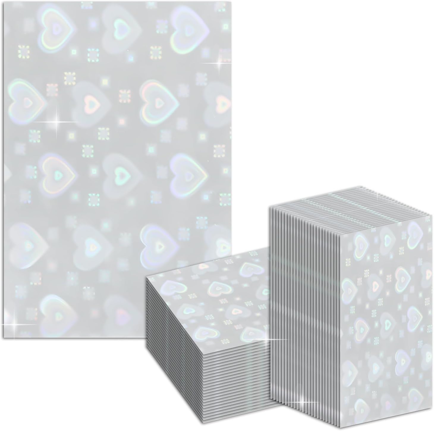 楽天市場】ホログラムカードスリーブ【ハート柄】 横向き 50枚入り 65