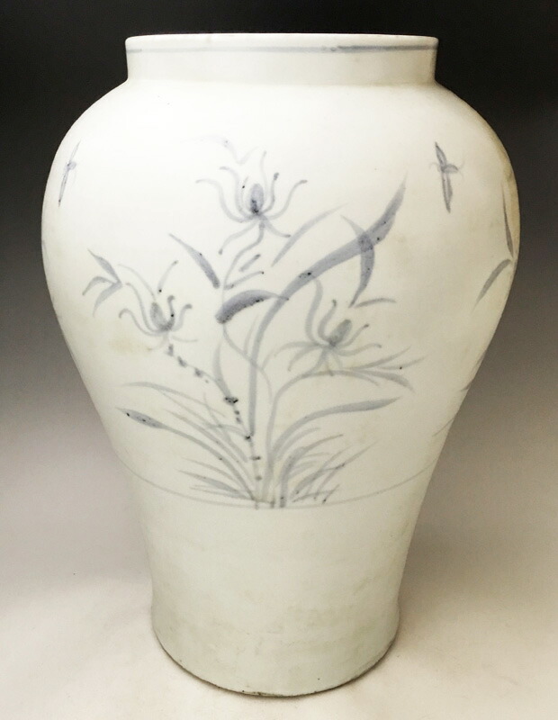 楽天市場】李朝 青花草花文壺 全高38cm 韓国 朝鮮 陶磁器 希少 花瓶