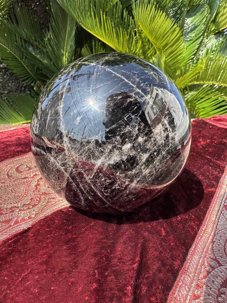 楽天市場】希少 黒水晶 モリオン 丸玉 大型 珠 直径約11cm 約1.8kg