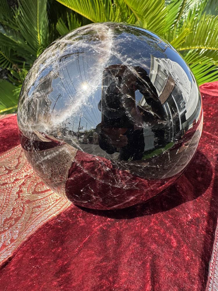 楽天市場】希少 黒水晶 モリオン 丸玉 大型 珠 直径約11cm 約1.8kg