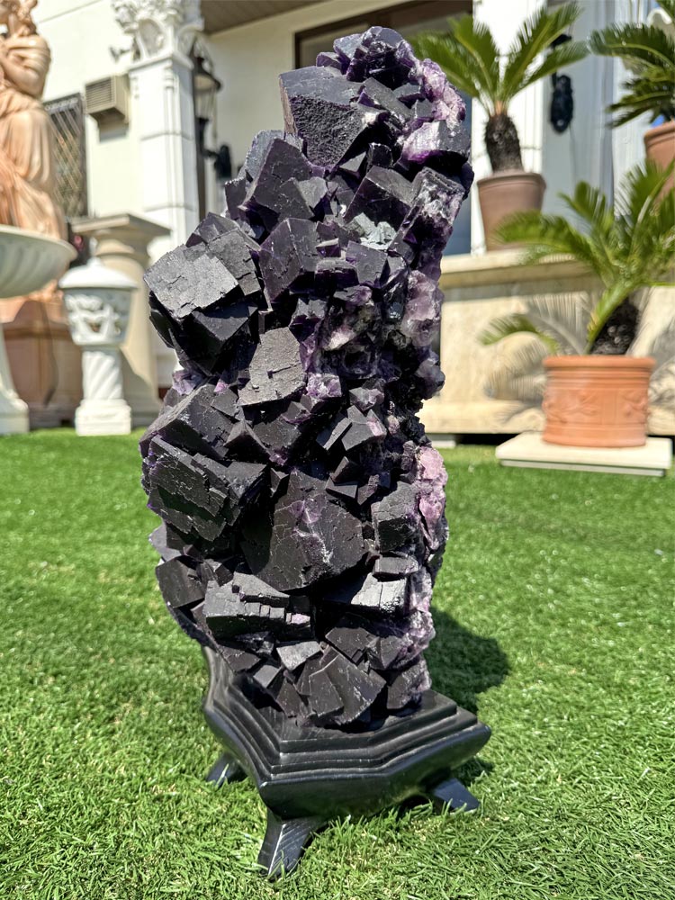 楽天市場】フローライト 蛍石 原石 約24kg 高さ約47cm 送料無料 台座