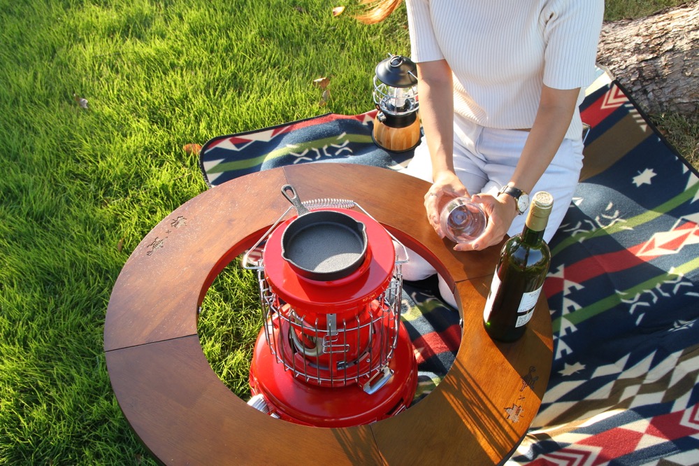 楽天市場】ストーブテーブル ワンポール テーブル 円キャンプ用品