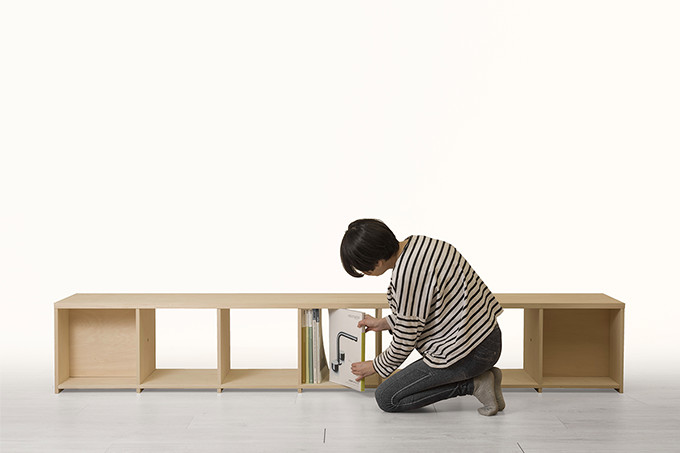 楽天市場】壁一面の本棚 奥行350mm ロータイプ 縦1コマ×横7コマ