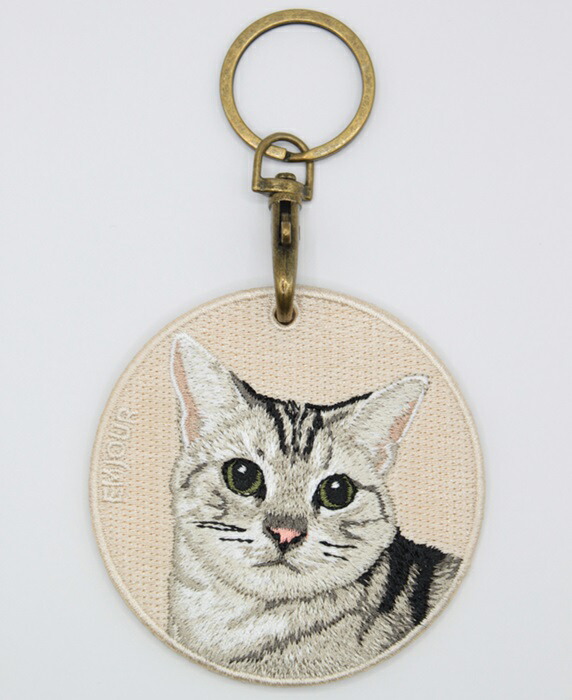 楽天市場】猫キーホルダー シルク両面刺繍 アメリカンショートヘア