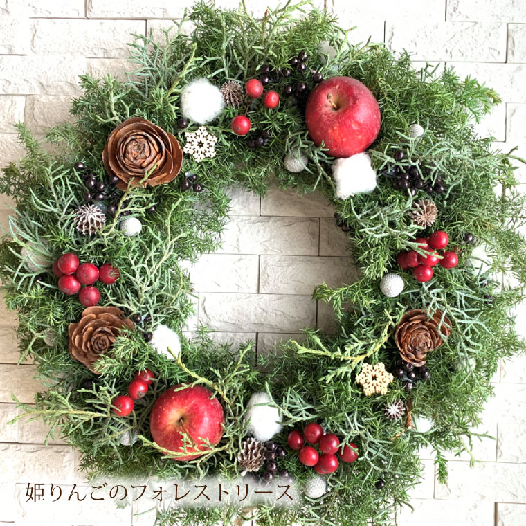 楽天市場】クリスマスリース 玄関 北欧 『 姫リンゴの フォレスト
