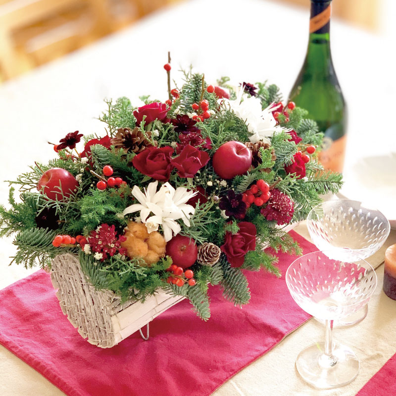 楽天市場】クリスマス アレンジメント 花 生花 フレッシュ 玄関 飾り