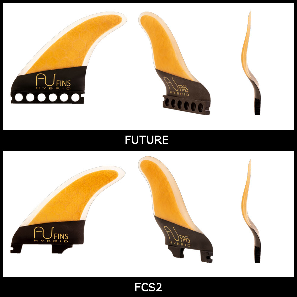 FCS2 クワッド フィン AUフィン AUfins ブラックイエロー FCS2