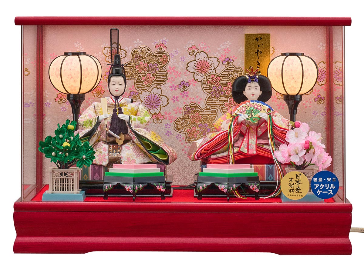 楽天市場】雛人形 コンパクト ケース飾り 浮舟 小三五親王飾り 彩色LG