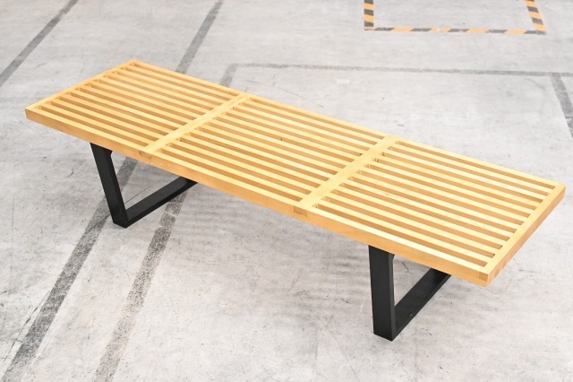 楽天市場】名作 ネルソンベンチ メープル材無垢 スツール 格子