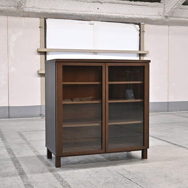 楽天市場】MUJI/無印良品 キャビネット タモ材 ガラス戸 食器棚 ダボ