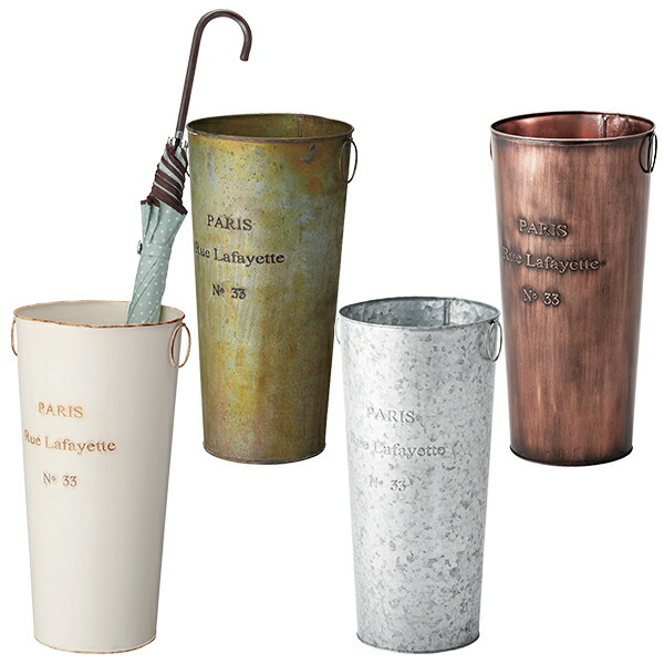 楽天市場】傘立て アンティーク調 スチール「Seaux」ブリキバケツ風 白