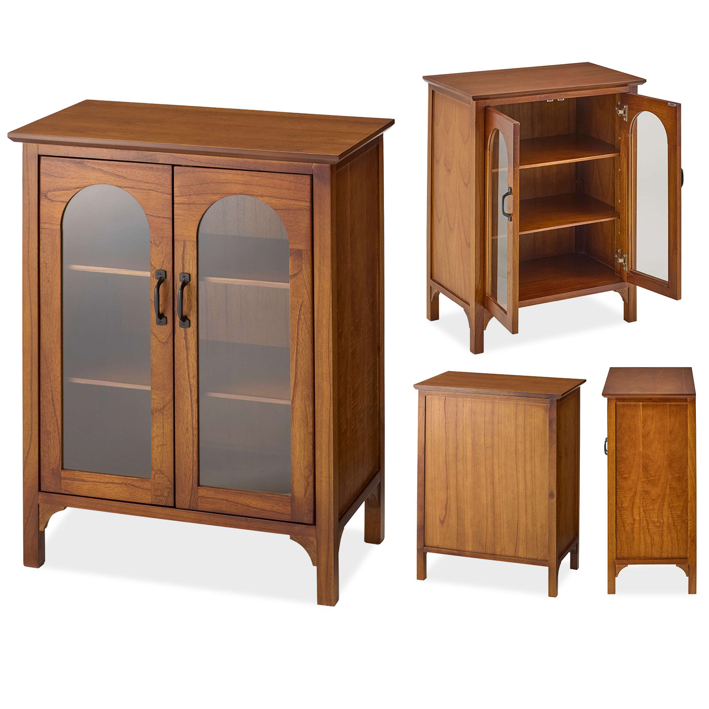 楽天市場】[レビュー特典]木製 ガラス扉 キャビネット 幅60cm 幅40cm 2