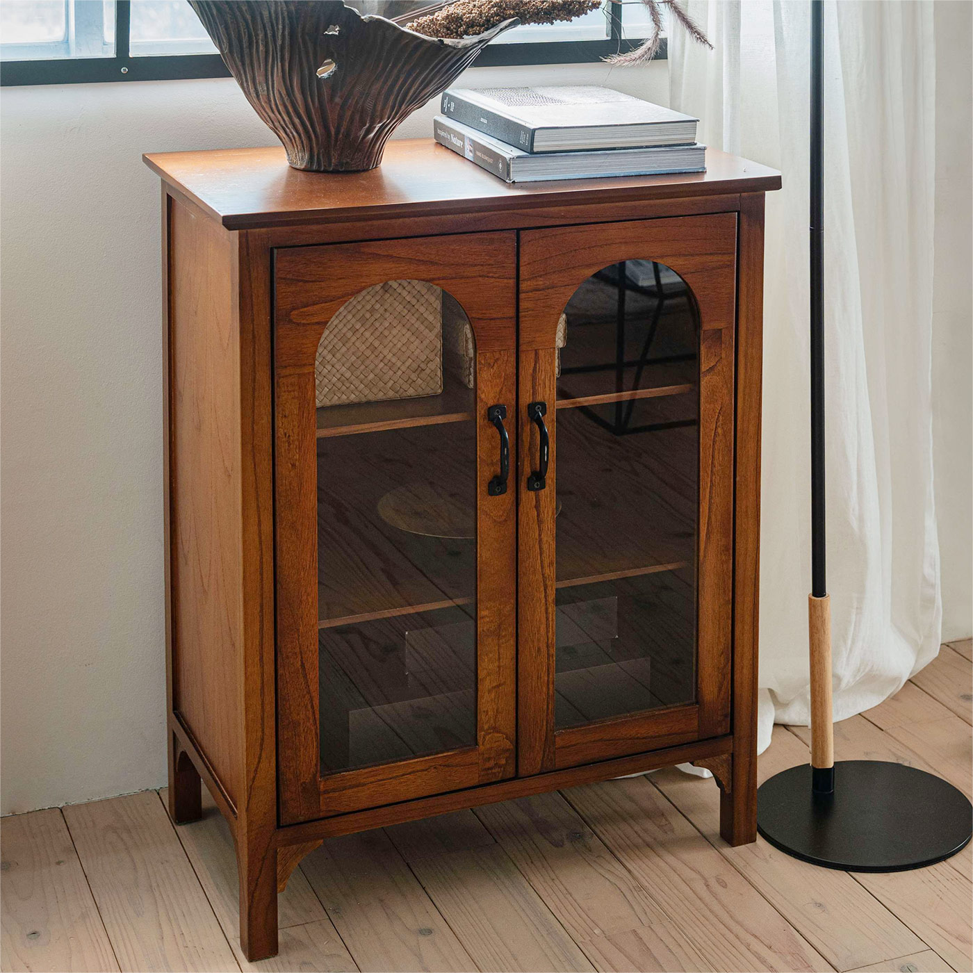 楽天市場】[レビュー特典]木製 ガラス扉 キャビネット 幅60cm 幅40cm 2