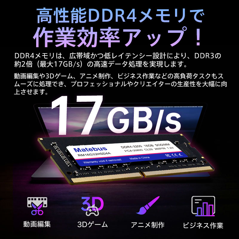 楽天市場】数量限定・特価 2枚セット ノートPC用メモリ PC4-25600(DDR4