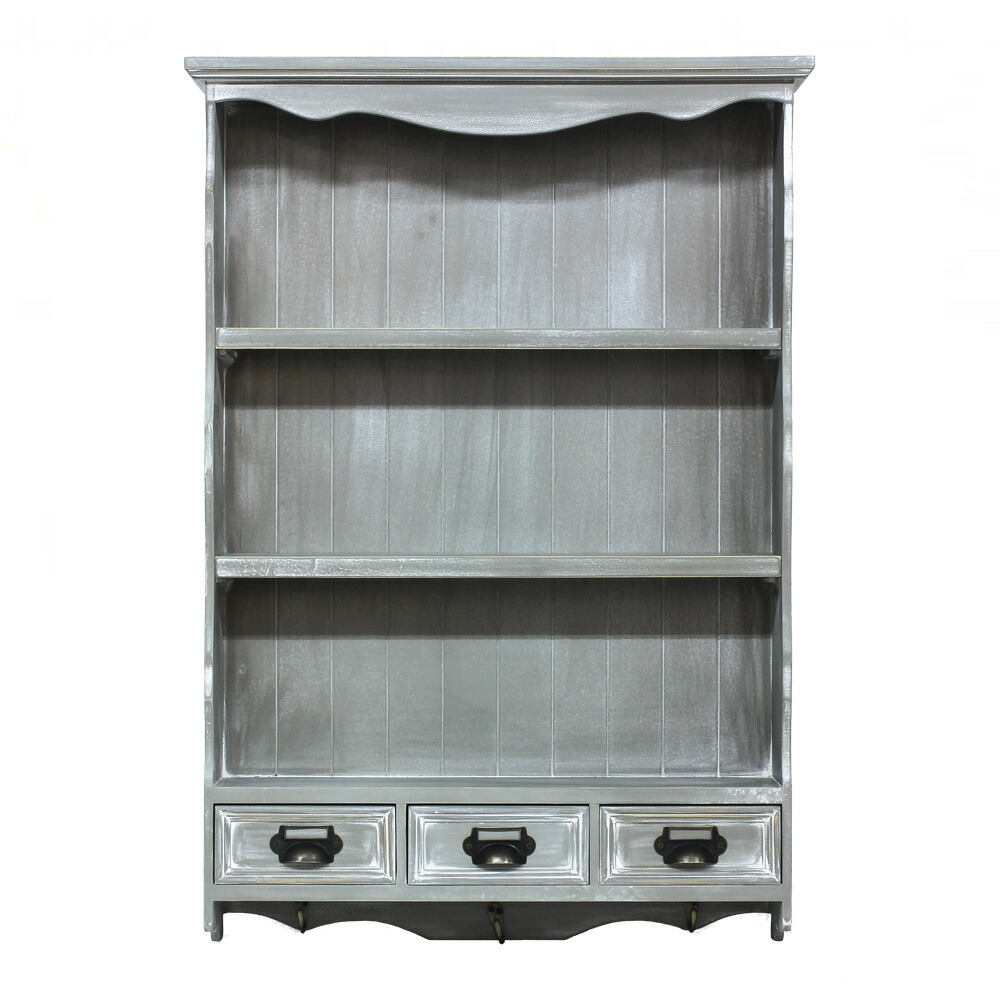 古材かざり棚 グレー 楽天市場】古材（本棚・ラック・カラーボックス